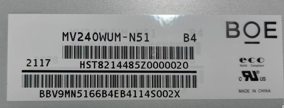 MV240WUM-N51 BOE 24.0&quot; 1920 ((RGB) × 1200, 250 cd/m2 จอจอ LCD อินดัสเตรียล