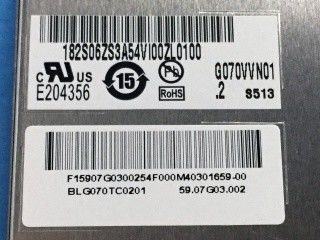 แมท G070VVN01.2 600 cd/m2 7 นิ้ว 6/8 บิต ความสูง ความสว่าง แผน LCD