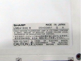 LM641836R INCH Sharp TFT LCD Display 9.4" 70 cd/m2 (ประเภท) 191.97 ((W) × 143.97 ((H) mm