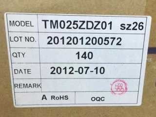 TM025ZDZ01 TIANMA 1.8 นิ้ว 320 × 320 400 cd / m²จอแสดงผล LCD อุตสาหกรรม
