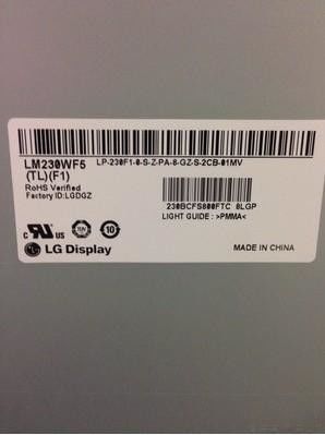 LM230WF5-TLF1 95PPI Square Tft Display 23.0 &quot;ไดรเวอร์ WLED 250cd / M2