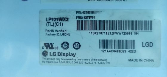12.1&quot; 1280×800 124PPI WXGA TFT LCD แผง 220cd/m2 LP121WX3-TLC1