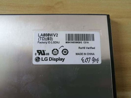 8.0&quot; 800×480 250cd/m2 WLED TFT LCD แผง 116PPI LA080WV2-TD01
