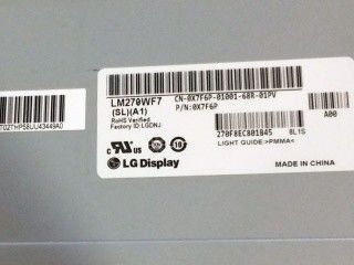 27.0in RGB 300cd/m2 NTSC TFT LCD แผง LM270WF7-SLA1 FHD 81PPI